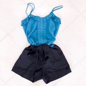 Blue & Black Romper